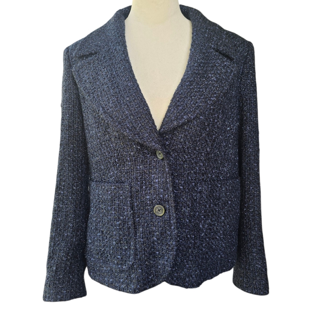 MICHAEL Michael Kors Navy Tweed Blazer Size 14P NWT